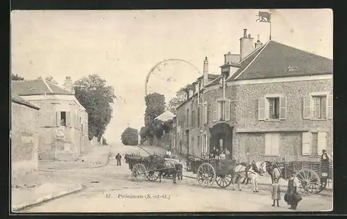 AK Palaiseau, Restaurant Moulé avec une rue