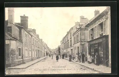 AK Ris-Orangis, Rue Nationale, Entrée venant de Paris