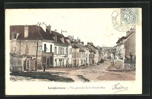 AK Longjumeau, Vue générale de la Grand Rue