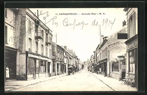 AK Longjumeau, Grande Rue, M. V.