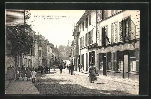 AK Longjumeau, La Grande Rue avec des enfants