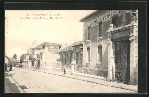 AK Montgeron, Les Nouvelles Écoles, Rue de Paris