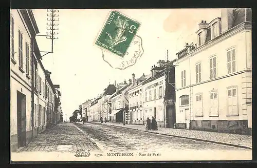 AK Montgeron, Rue de Paris, La Montgeronnaise