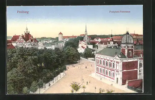 AK Freiberg i.S., Postplatz-Panorama