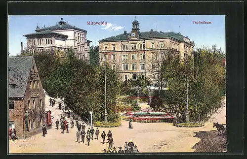 AK Mittweida, Marktplatz mit Technikum