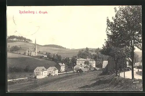 AK Rechenberg /Erzgeb., Ortsansicht mit Kirche