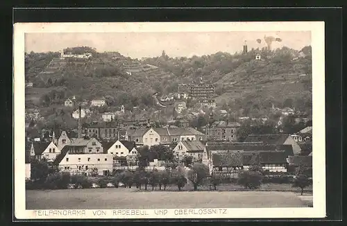 AK Radebeul, Ortsansicht mit Blick nach Oberlössnitz