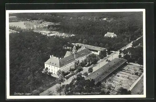 AK Zeithain, Lager aus der Vogelschau, Fliegeraufnahme