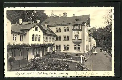 AK Augustusbad b. Radeberg, Strassenpartie mit Badeverwaltung