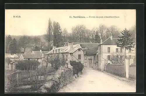 AK Verrières, Entrée du pays d`Amblinvilliers