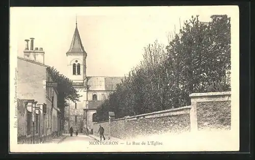 AK Montgeron, La Rue de L`Église