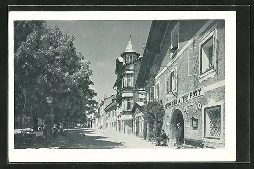 AK Schladming, Hauptplatz mit Hotel Zur Alten Post