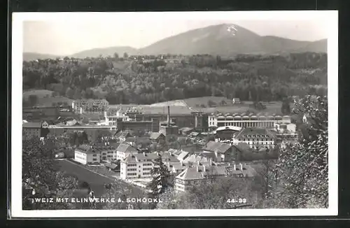 AK Weiz, Ortsansicht mit Elinwerken & Schöckl.