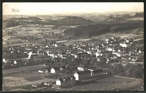 AK Weiz, Ortsansicht aus der Vogelschau