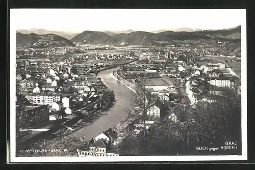 AK Graz, Ortsansicht mit Blick gen Norden