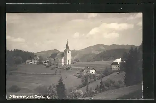 AK Frauenberg b. Kapfenberg, Ansicht der Kirche mit Berglandschaft