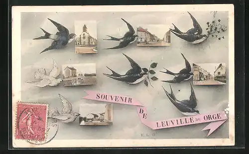 AK Leuville-Sur-Orge, Souvenir-Karte