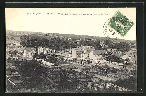 AK Arpajon, Vue panoramique du nouveau quartier de la Gare