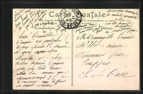 AK Corbeil, Vue sur l`Essonne et l`Église