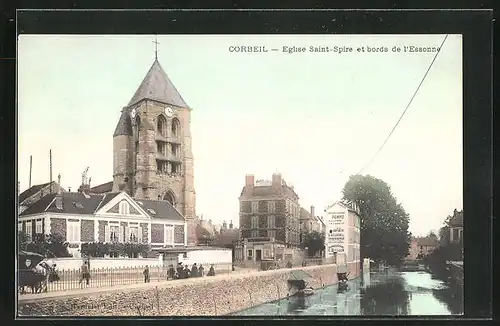 AK Corbeil, Eglise Saint-Spire et bords de L`Essonne