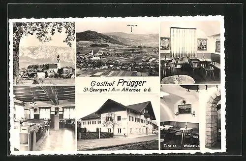 AK St. Georgen i. A., Gasthof Prügger, Panorama