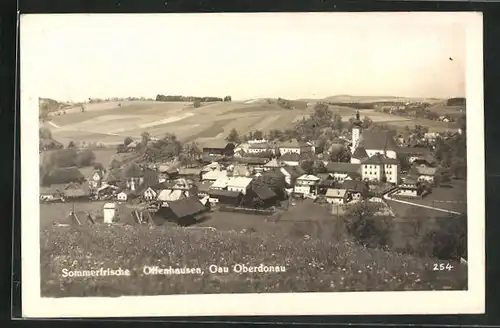 AK Offenhausen, Ortsansicht von einem Hügel aus