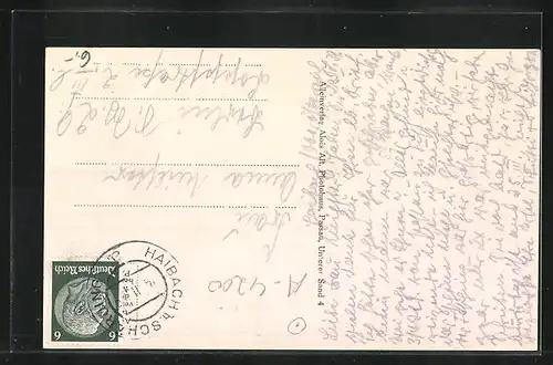 AK Haibach, Ortspartie am Waldrand