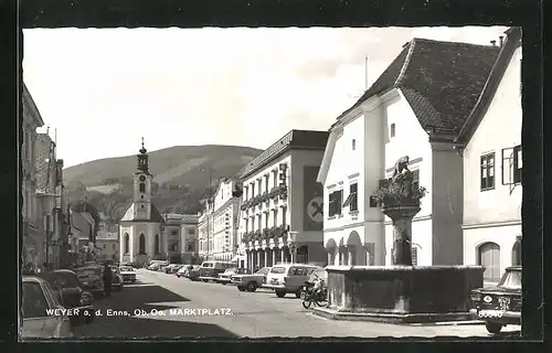 AK Weyer an der Enns, Brunnen am Marktplatz