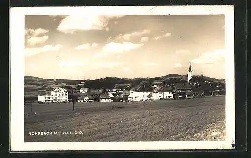 AK Rohrbach im Mühlkreis, Ortsansicht vom Feld aus