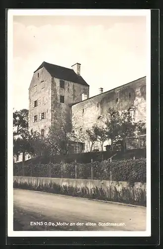 AK Enns, Motiv an der Stadtmauer