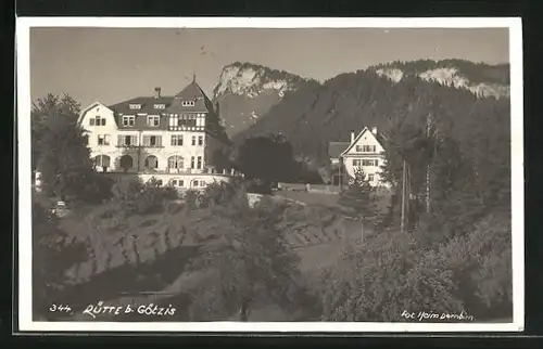 AK Götzis, Zwei Häuser in Strassenpartie Rütte