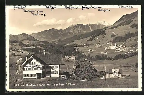 AK Riezlern, Blick auf den Ort und Nebelhorn