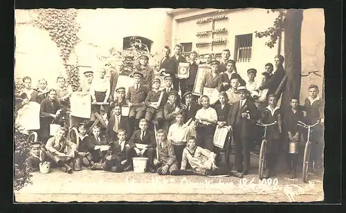 Foto-AK Odenkirchen, Blumentag Alter in Not 1922, Gruppenaufnahme