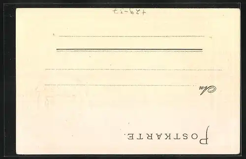 Passepartout-Lithographie Alt-Frankfurt, Römer, Wappen