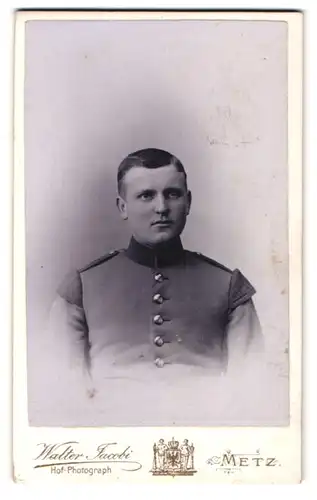 Fotografie Walter Jacobi, Metz, Belle Isle Str. 15, Portrait Soldat in Uniform