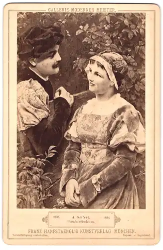 Fotografie Franz Hanfstäbl, München, Gemälde Plauderstündchen, Foto nach Orig. von A. Seifert