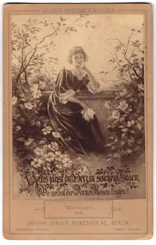 Fotografie Arthur Jünger, Berlin, Gemälde Weinert Maid im Rosengarten, Foto nach Orig.