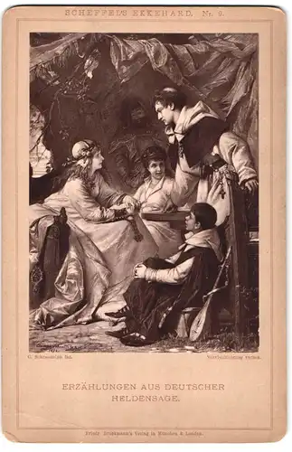 Fotografie Friedrich Bruckmann, München, Gemälde Erzählungen aus deutscher Heldensage, Foto n. Orig. von C. Schraudolph