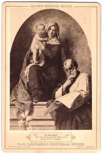 Fotografie Franz Hanfstängl, München, Die heil. Jungfrau mit Jesuskind u. St. Joseph, nach Orig. von F. Defregger