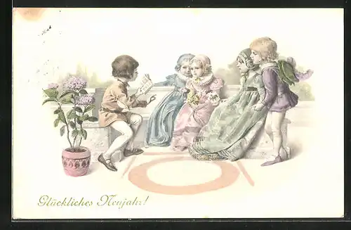 AK Knabe liest etwas vor, Neujahr