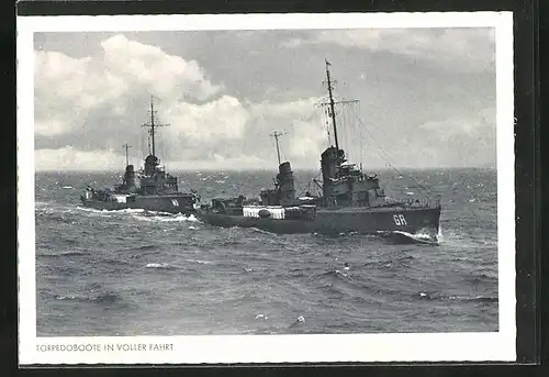 AK Torpedoboote auf offener See, Kriegsmarine