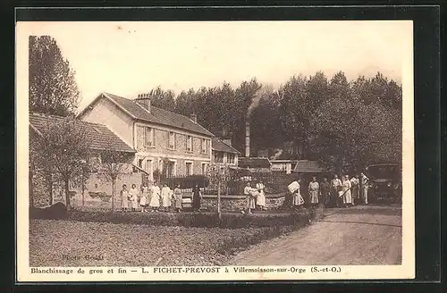 AK Villenmoisson-sur-Orge, Blanchissage de gros et fin, L. Fichet-Prévost