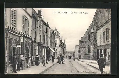 AK Étampes, La Rue Saint-Jacques