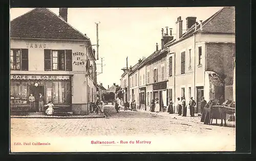 AK Ballancourt, Rue de Martroy, Cafe de Paris