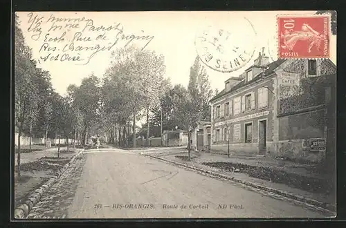 AK Ris-Orangis, Route de Corbeil, Café