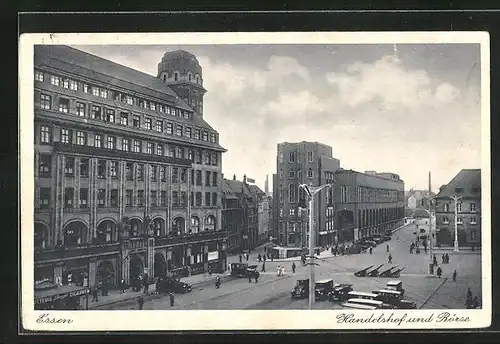 AK Essen, Handelshof und Börse mit Kiosk