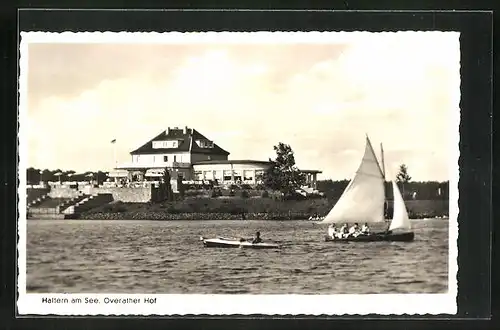 AK Haltern am See, Gastaus Overather Hof mit Booten