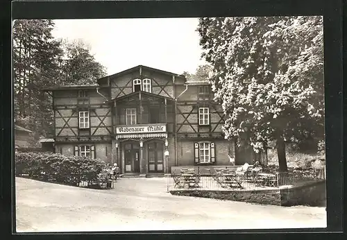 AK Rabenau, Gasthof Rabenauer Mühle, Blick auf die Terrasse