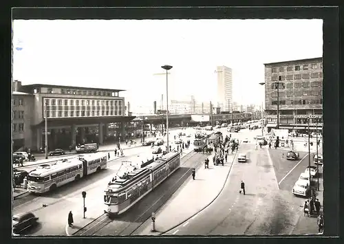 AK Essen, Strassenbahn am Bahnhofsvorplatz