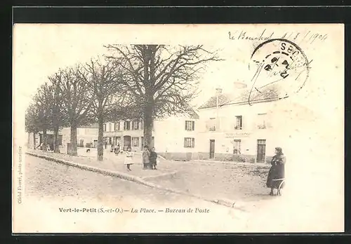 AK Vert-le-Petit, La Place, Bureau de Poste